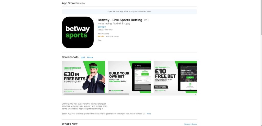 ios betway app